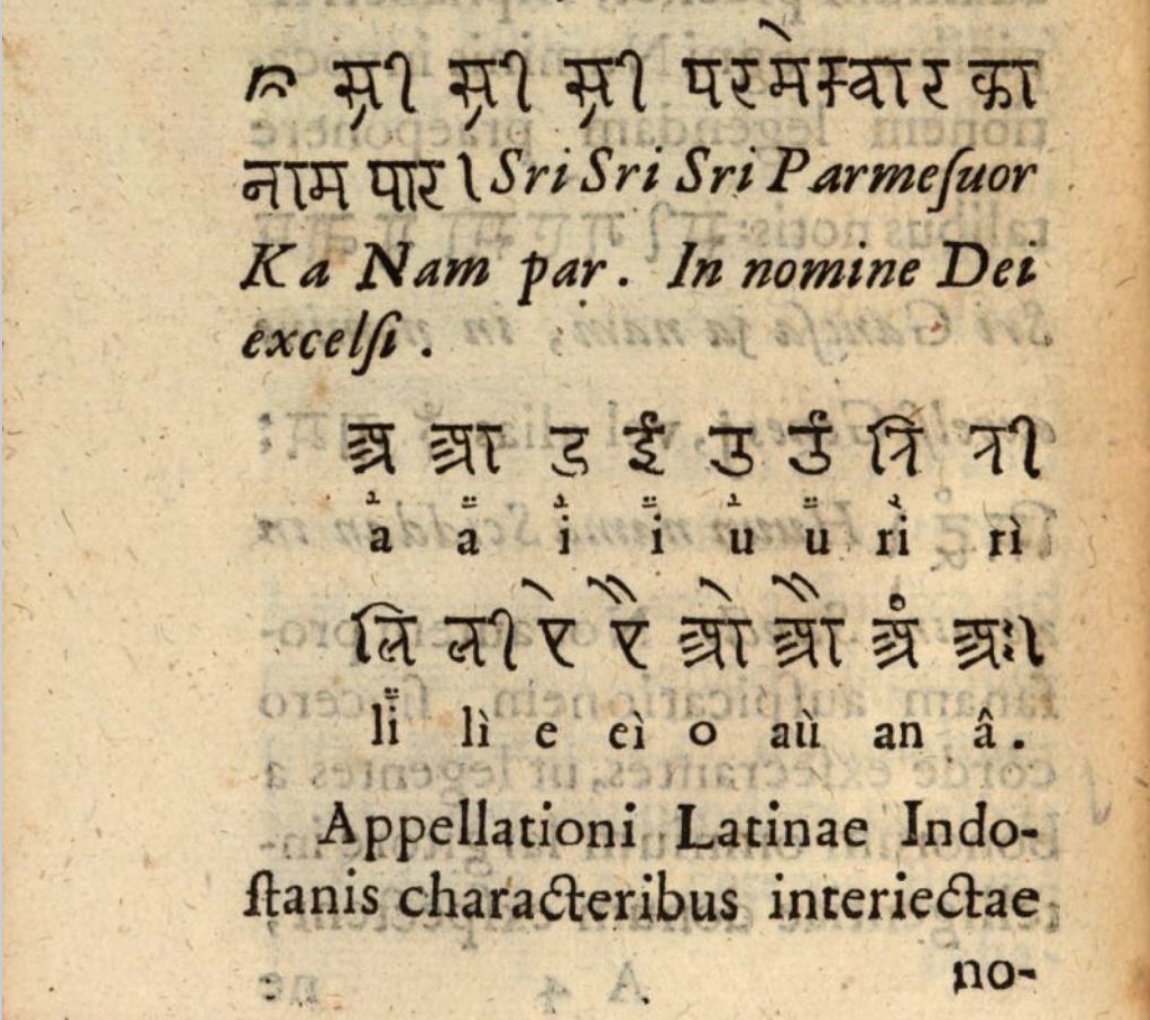 Page from Alphabetum Brahmanicum showing 'Tabula Consonantium simplicium' (table of simple consonants) with velar row (क ख ग घ ङ / Ka kha ga gha nga) and palatal row (च छ ज झ ञ / cia ciha gia giha nghion)